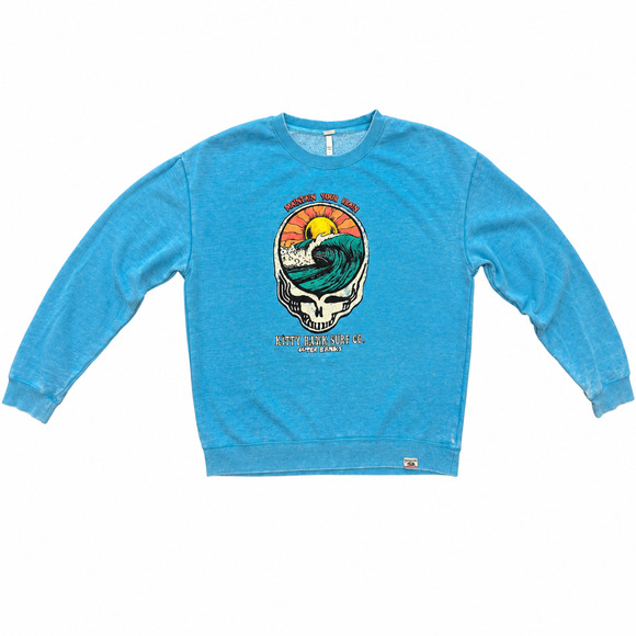 Techstyles Other - TKitty Hawk Surf Co Sweatshirt XL Blue Skull Wave Outer Banks Surf Skate